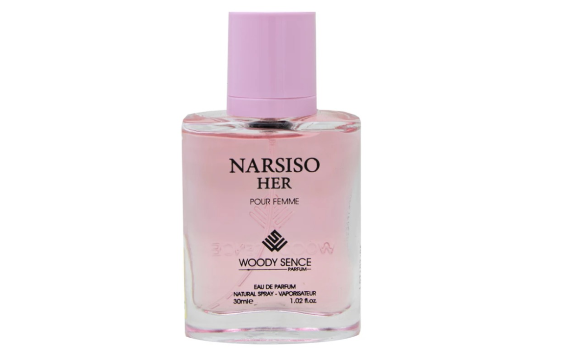عطر ادوپرفیوم زنانه وودی سنس مدل NARSISO HER حجم ۳۰ میلی لیتر